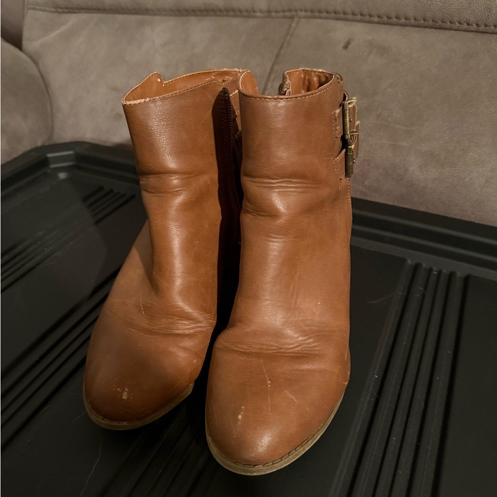 Brown Leather Ankle Boots